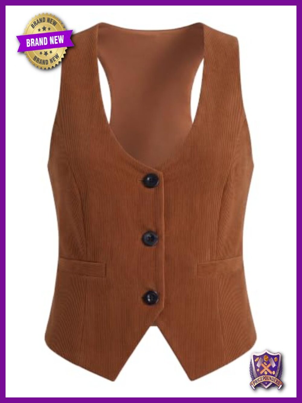 Womens Suit Vest Racerback Waistcoat Button V-Neck Sleeveless Formal